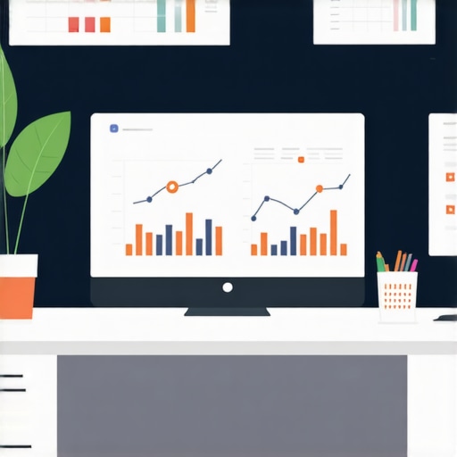 A high-tech office with multiple screens displaying SEO analytics and local search data.