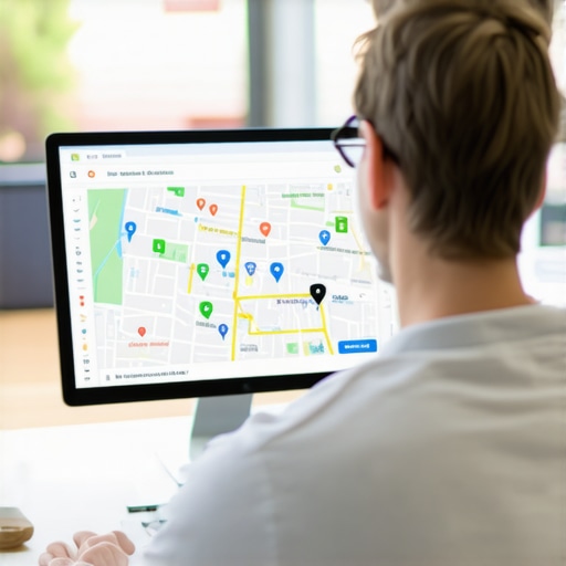Person reviewing local SEO performance on Google Maps