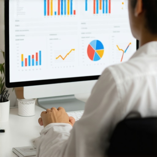 Analyzing Local SEO Data for Ongoing Success Person reviewing local search rankings and reviews on a laptop, visualizing SEO performance.