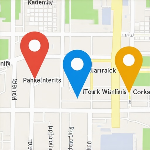 Map with location pins representing local business prominence