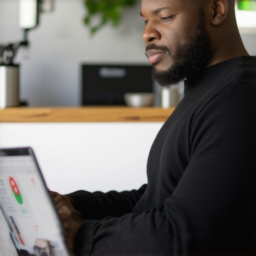 Business owner working on local SEO profile on laptop