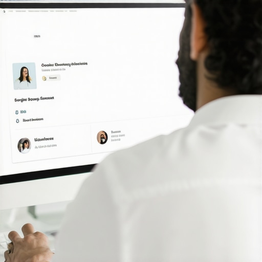 Business owner updating Google Business Profile on a laptop