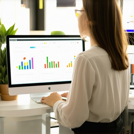 Business owner working on local SEO optimization using a laptop with analytics data.