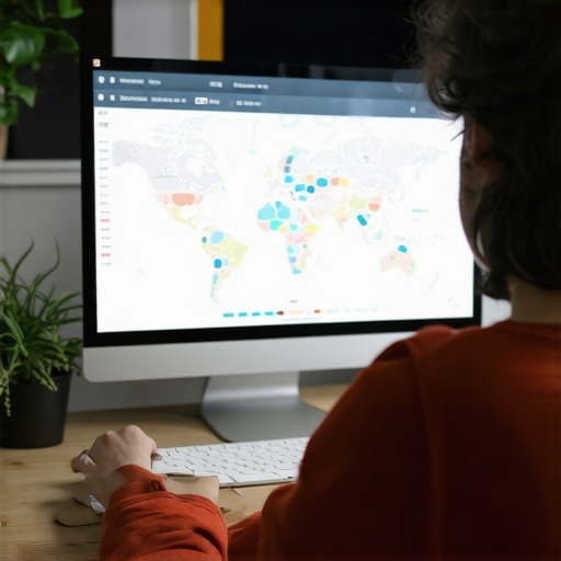 Marketing professional reviewing local SEO analytics on a laptop