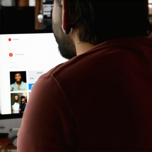 Effective Local SEO Management Business owner engaging with online reviews and profile optimization on computer.