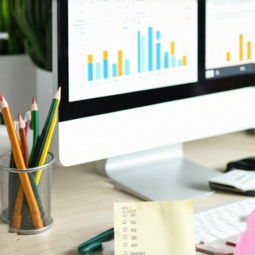 Digital marketer analyzing local SEO performance, dashboard and checklist on screen.