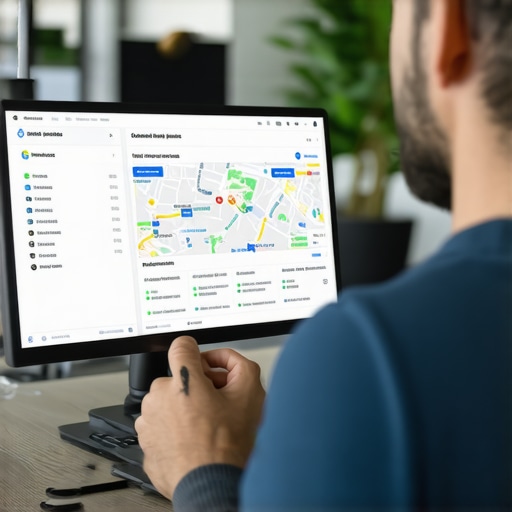 Business owner reviewing local SEO metrics and profile optimization