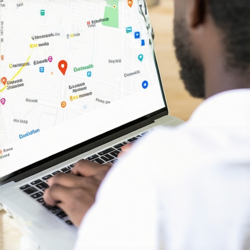 Person editing business details on Google Maps