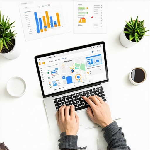 Person reviewing local SEO performance on a laptop with Google Maps