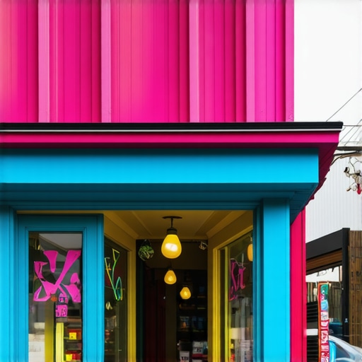 Local storefront branding A storefront with clear branding and signage in a lively neighborhood