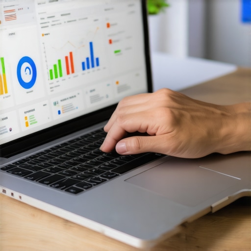 Person working on local SEO analytics with charts and laptop