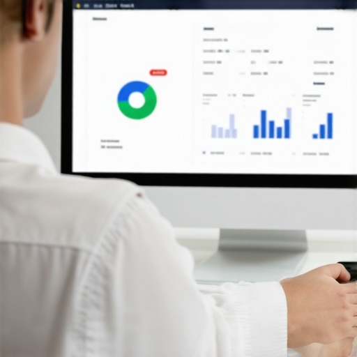 Person analyzing local SEO profiles and audit data on a computer