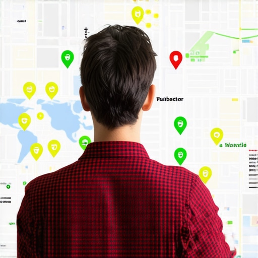 Analyzing Local Map Data for Better Visibility Person reviewing digital map showing business locations and interaction signals.
