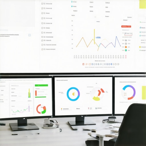 Local SEO tools workspace A workspace with screens displaying local SEO analytics, rankings, and citation management tools.